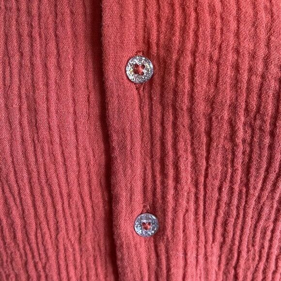 Target #takepride cinnamon textured thick gauze silver sparkle button shirt. XS - Picture 3 of 5